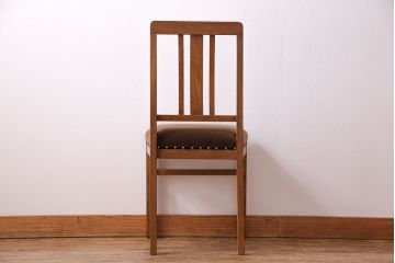 アンティーク家具　和製アンティーク　木のぬくもりを感じるナラ材のシンプルチェア(椅子、ダイニングチェア)
