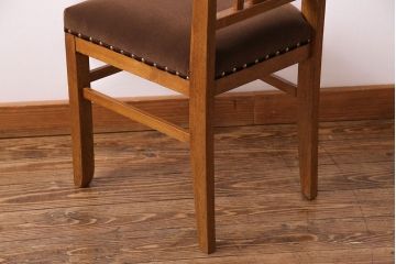 アンティーク家具　和製アンティーク　木のぬくもりを感じるナラ材のシンプルチェア(椅子、ダイニングチェア)