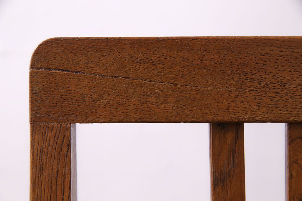 アンティーク家具　和製アンティーク　木のぬくもりを感じるナラ材のシンプルチェア(椅子、ダイニングチェア)