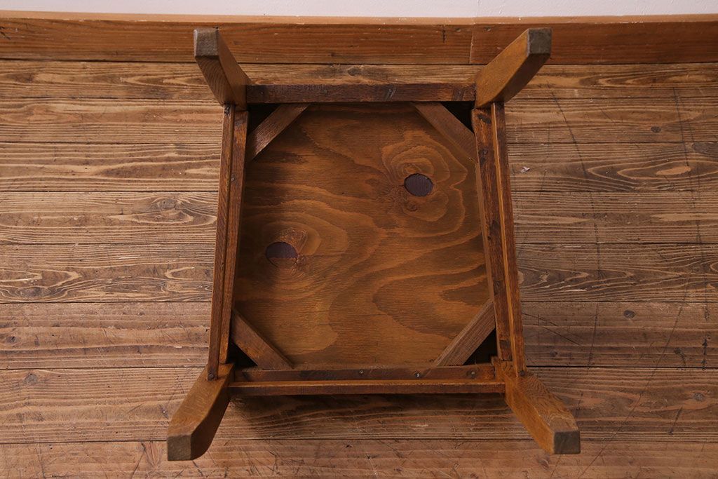 アンティーク家具　和製アンティーク　木のぬくもりを感じるナラ材のシンプルチェア(椅子、ダイニングチェア)