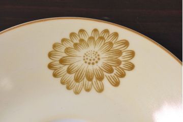 アンティーク雑貨　オールドノリタケ(則武・日陶)　レトロなデザインのカップ&ソーサー(洋食器)2客セット
