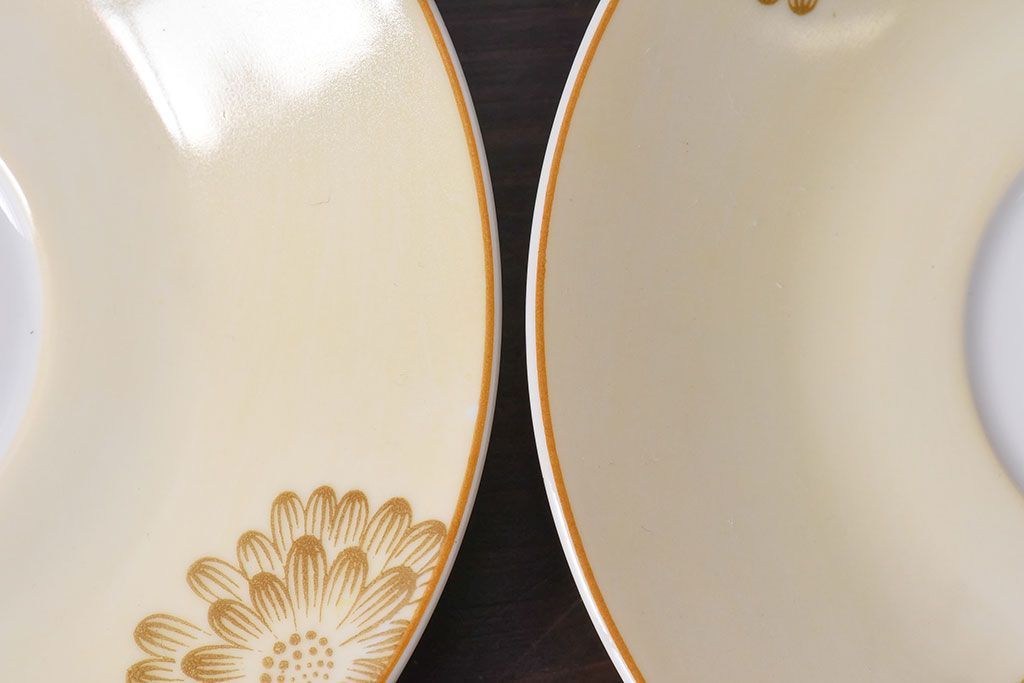 アンティーク雑貨　オールドノリタケ(則武・日陶)　レトロなデザインのカップ&ソーサー(洋食器)2客セット