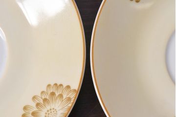 アンティーク雑貨　オールドノリタケ(則武・日陶)　レトロなデザインのカップ&ソーサー(洋食器)2客セット