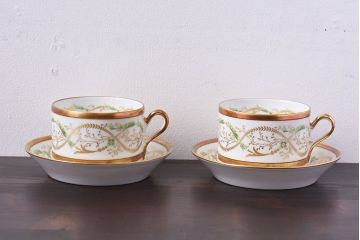アンティーク雑貨　Richard Ginori(リチャード・ジノリ) ラ・スカラ　カップ&ソーサー(洋食器)2客セット