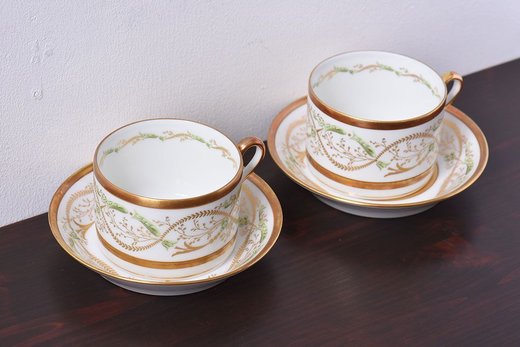 アンティーク雑貨　Richard Ginori(リチャード・ジノリ) ラ・スカラ　カップ&ソーサー(洋食器)2客セット