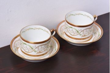 アンティーク雑貨　Richard Ginori(リチャード・ジノリ) ラ・スカラ　カップ&ソーサー(洋食器)2客セット
