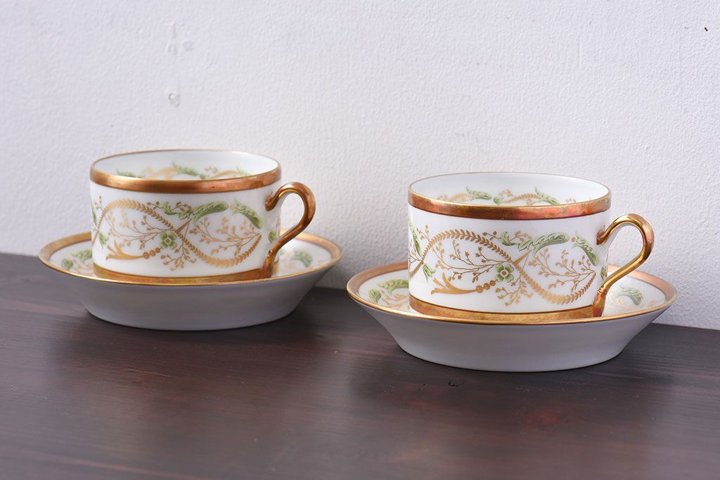 アンティーク雑貨　Richard Ginori(リチャード・ジノリ) ラ・スカラ　カップ&ソーサー(洋食器)2客セット