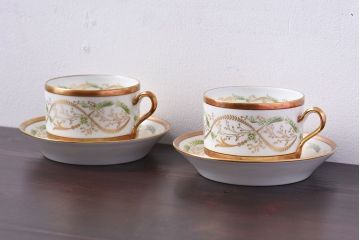 アンティーク雑貨　Richard Ginori(リチャード・ジノリ) ラ・スカラ　カップ&ソーサー(洋食器)2客セット