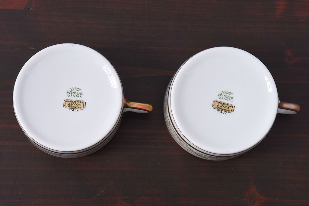 アンティーク雑貨　Richard Ginori(リチャード・ジノリ) ラ・スカラ　カップ&ソーサー(洋食器)2客セット