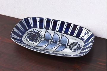 アンティーク雑貨　中古　ロイヤルコペンハーゲン　FAJANCE　テネラ　オーバルプレート(スクエアディッシュ、長皿)