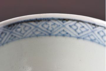 アンティーク雑貨　古民具・骨董　江戸期　華やかな古伊万里色絵染付　蕎麦猪口(湯呑、向付)