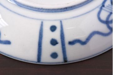 アンティーク雑貨　江戸期　角福　染付小皿2枚セット(和食器)