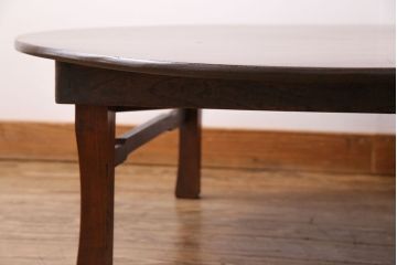 レトロ家具　和製アンティーク　栓材　レトロな雰囲気が魅力の特大丸ちゃぶ台(座卓、ラウンドテーブル)