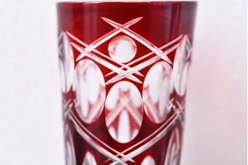 アンティーク雑貨　昭和初期　和モダンな雰囲気漂う切子ショットグラス(酒器)2個セット(1)