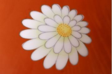 アンティーク雑貨　オールドノリタケ(則武・日陶)　ヤジロベー印　朱色地白菊文　火鉢(1)