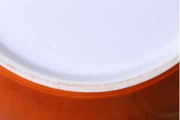 アンティーク雑貨　オールドノリタケ(則武・日陶)　ヤジロベー印　朱色地白菊文　火鉢(2)