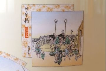 アンティーク雑貨　ノリタケ・則武(日陶)　「東海道五十三次」和の雰囲気漂う火鉢(手あぶり、鉢カバー、傘立て)(3)