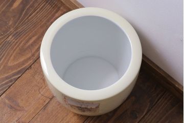 和製アンティーク　オールドノリタケ　日陶(則武)　「東海道五十三次」和の雰囲気漂う火鉢(瀬戸火鉢、Noritake、noritake、NORITAKE、手あぶり、鉢カバー、傘立て、ディスプレイ)(R-028178)