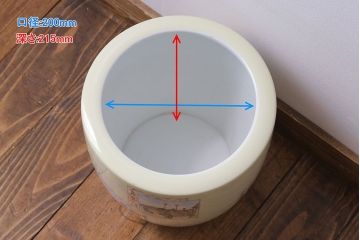 アンティーク雑貨　日陶(ノリタケ、則武)　東海道五十三次　江戸の風景が楽しめる火鉢(鉢カバー、傘立て、ディスプレイ)(1)(R-028179)