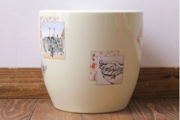 和製アンティーク　オールドノリタケ　日陶(則武)　東海道五十三次　江戸の風景が楽しめる火鉢(瀬戸火鉢、Noritake、noritake、NORITAKE、鉢カバー、傘立て、ディスプレイ)(R-028180)(2)