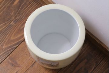 和製アンティーク　オールドノリタケ　日陶(則武)　東海道五十三次　江戸の風景が楽しめる火鉢(瀬戸火鉢、Noritake、noritake、NORITAKE、鉢カバー、傘立て、ディスプレイ)(R-028182)