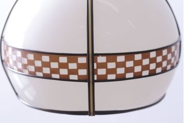 和製アンティーク　ベークライト製　市松模様の飾りがレトロな趣きのペンダントライト(天井照明、吊り下げ照明)