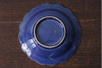 幕末明治期　瑠璃釉金彩五寸皿(中皿)