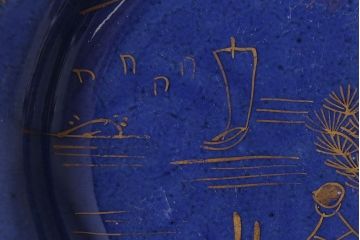 アンティーク雑貨　幕末明治期　瑠璃釉金彩五寸皿(中皿)2枚セット