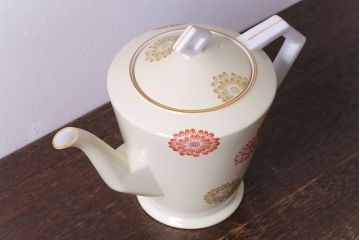 アンティーク雑貨　オールドノリタケ(Noritake、則武、日陶)　花柄と角ばった取っ手が可愛らしいレトロなポット