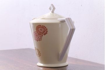 アンティーク雑貨　オールドノリタケ(Noritake、則武、日陶)　花柄と角ばった取っ手が可愛らしいレトロなポット