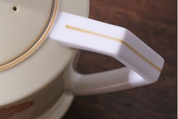 アンティーク雑貨　オールドノリタケ(Noritake、則武、日陶)　花柄と角ばった取っ手が可愛らしいレトロなポット