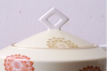 アンティーク雑貨　オールドノリタケ(Noritake、則武、日陶)　花柄と角ばった取っ手が可愛らしいレトロなポット