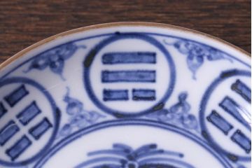 アンティーク雑貨　江戸期　角福　染付小皿2枚セット(和食器)(2)