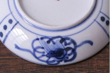 アンティーク雑貨　江戸期　角福　染付小皿2枚セット(和食器)(2)