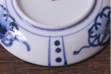 アンティーク雑貨　江戸期　角福　染付小皿2枚セット(和食器)(2)