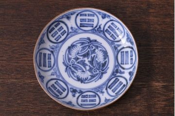 江戸期　角福　染付小皿2枚セット(和食器)(3)