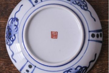 江戸期　角福　染付小皿2枚セット(和食器)(3)