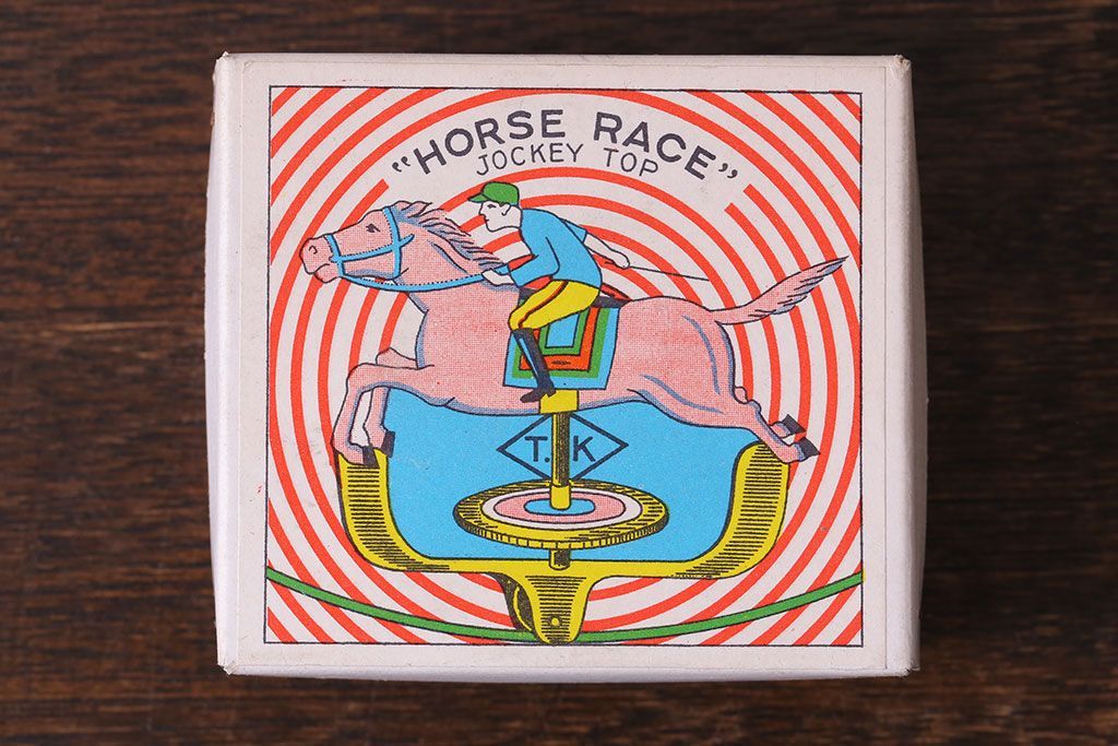 アンティーク雑貨　昭和期　タイガー商会　T.K　レトロなジョッキーゴマ(輸出用)(1)