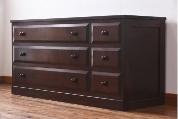 ビンテージ　松本民芸家具　リメイク　品良く仕上げてくれるローチェスト(引き出し、和タンス)