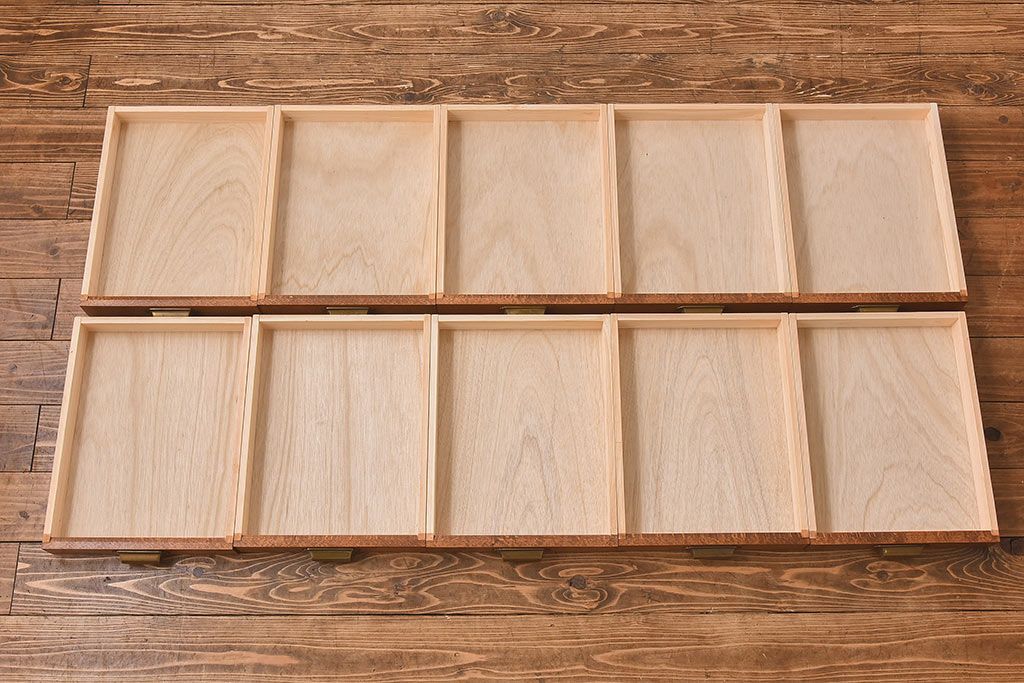 ペイント家具　両面引き出し付き特大ダイニングテーブル(作業台、作業テーブル)