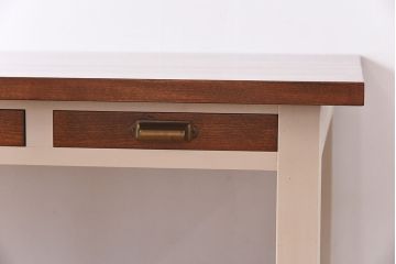 ペイント家具　両面引き出し付き特大ダイニングテーブル(作業台、作業テーブル)