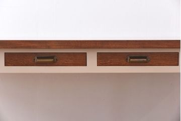 ペイント家具　両面引き出し付き特大ダイニングテーブル(作業台、作業テーブル)