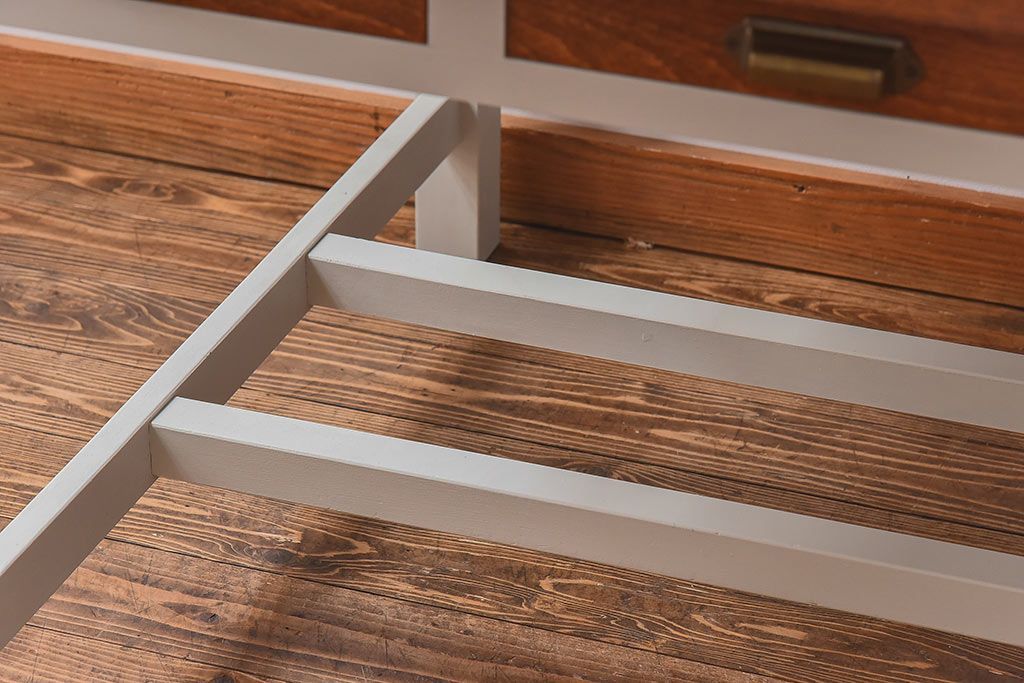 ペイント家具　両面引き出し付き特大ダイニングテーブル(作業台、作業テーブル)