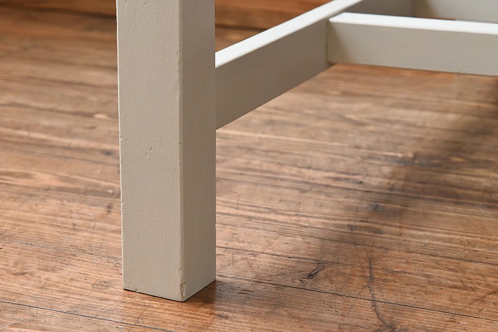 ペイント家具　両面引き出し付き特大ダイニングテーブル(作業台、作業テーブル)