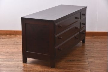 ビンテージ　松本民芸家具　リメイク　脚付きローチェスト(引き出し、和タンス)