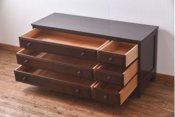 ビンテージ　松本民芸家具　リメイク　脚付きローチェスト(引き出し、和タンス)