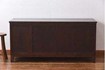 ビンテージ　松本民芸家具　リメイク　脚付きローチェスト(引き出し、和タンス)