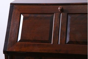 中古　松本民芸家具　シックな雰囲気漂うT型ライティングビューロー(ワークデスク、在宅ワーク、在宅用)(定価約31万円)