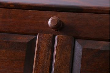 中古　松本民芸家具　シックな雰囲気漂うT型ライティングビューロー(ワークデスク、在宅ワーク、在宅用)(定価約31万円)