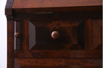 中古　松本民芸家具　シックな雰囲気漂うT型ライティングビューロー(ワークデスク、在宅ワーク、在宅用)(定価約31万円)